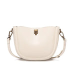 Sac demi-lune en cuir blanc Ivoire