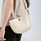 Sac demi-lune en cuir blanc Ivoire