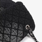 Sac matelassé chaîne noir Gris