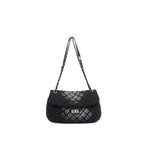 Sac matelassé chaîne noir Gris