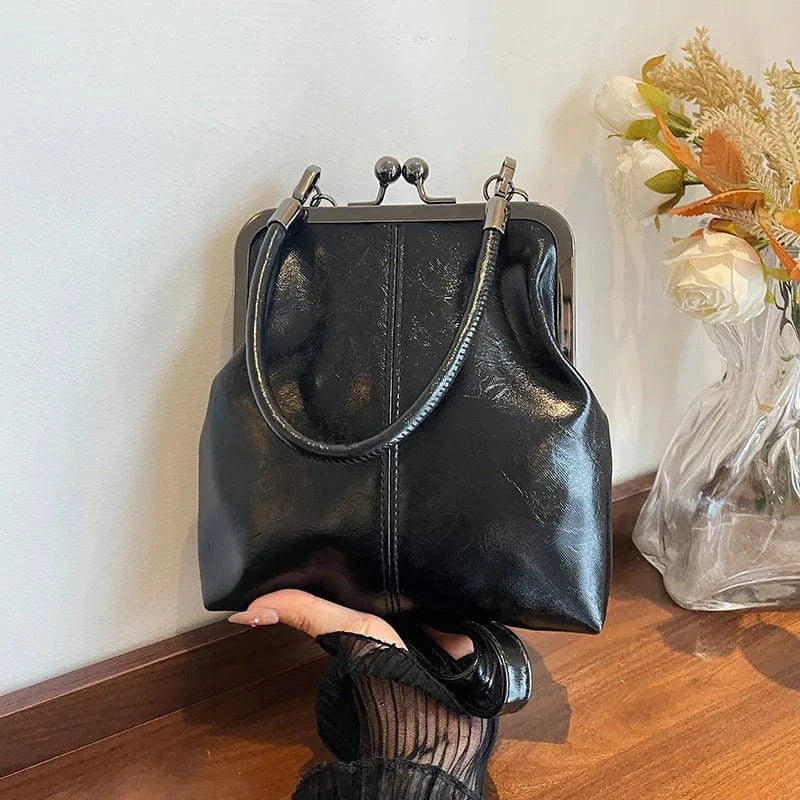 Sac rétro fermoir kiss-lock Noir