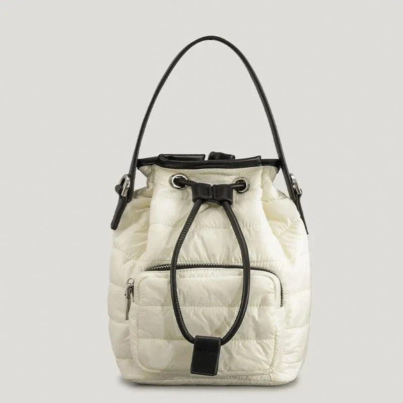 Sac seau bandoulière matelassé Blanc
