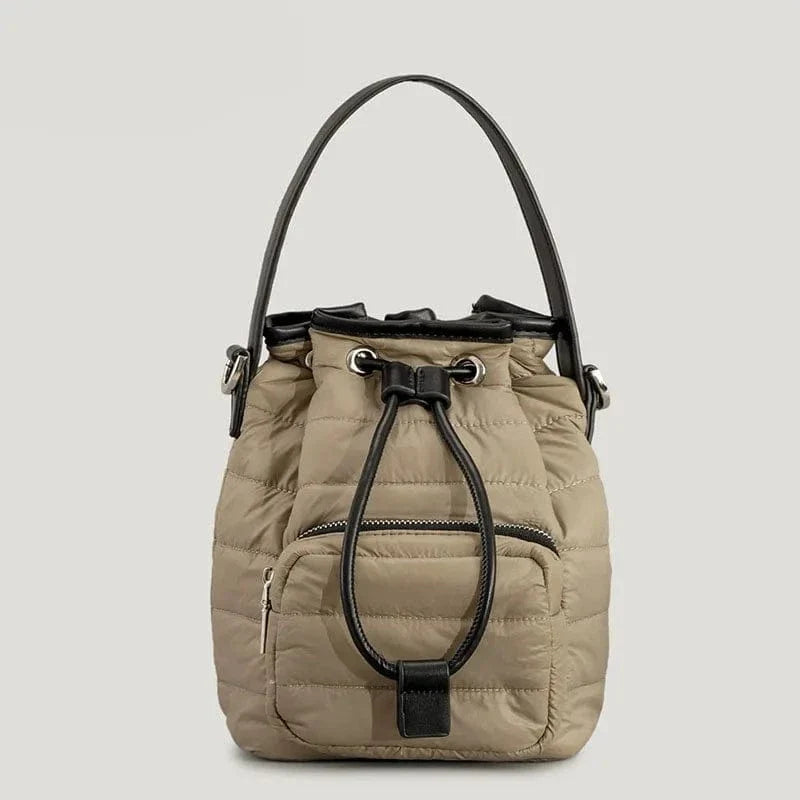 Sac seau bandoulière matelassé Khaki