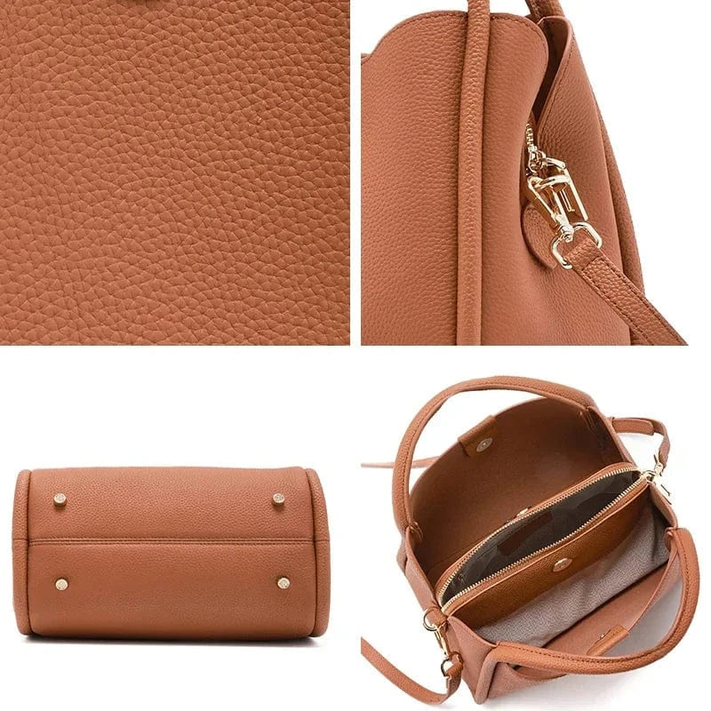 Sac seau cuir grainé