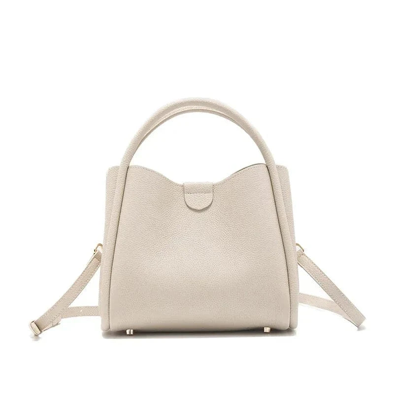 Sac seau cuir grainé Blanc