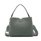Sac seau cuir taupe femme Vert