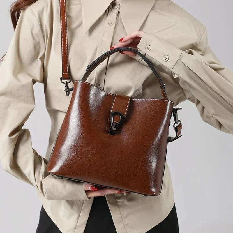 Sac seau cuir vintage