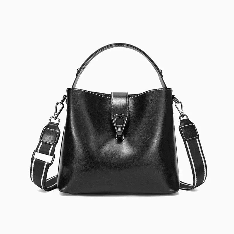 Sac seau cuir vintage Noir