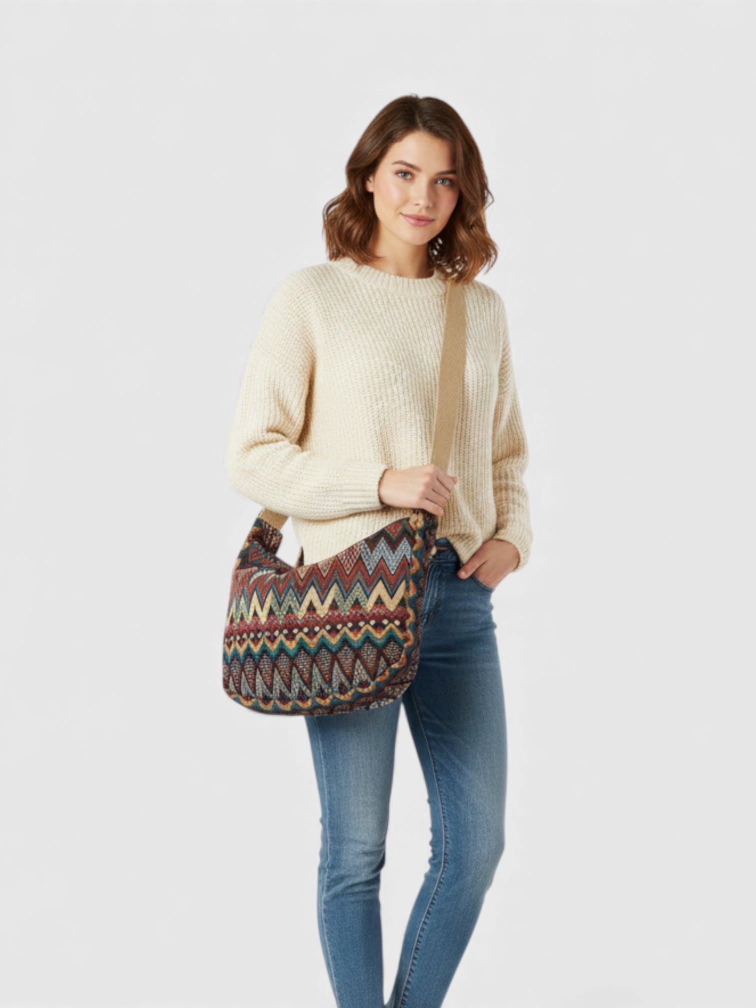 Sac Hobo ethnique tissé - Le tipi