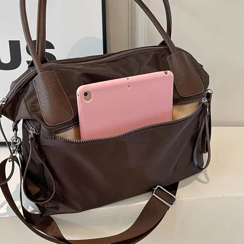 Vintage Nylon Women Shoulder Bag Large Capacity Waterproof Shoulder Bag Daily Commuting Handbag