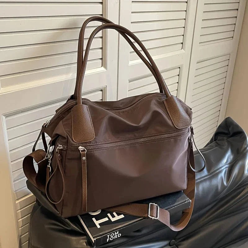 Vintage Nylon Women Shoulder Bag Large Capacity Waterproof Shoulder Bag Daily Commuting Handbag