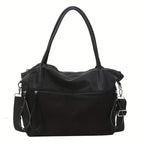 Vintage Nylon Women Shoulder Bag Large Capacity Waterproof Shoulder Bag Daily Commuting Handbag black