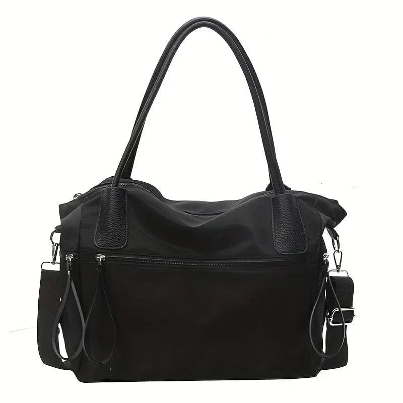 Vintage Nylon Women Shoulder Bag Large Capacity Waterproof Shoulder Bag Daily Commuting Handbag black